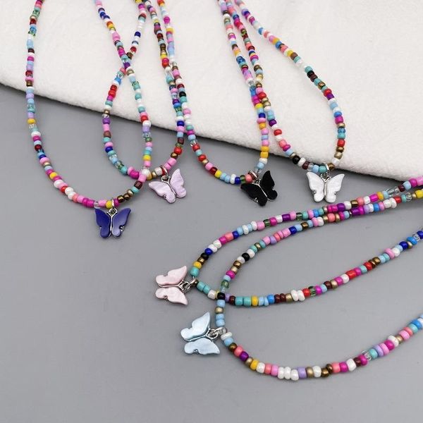 chokers summer beach colorful seed beads bohemia beaded bracelet women coloured glaze butterfly pendant necklace for yf-06, Golden;silver
chokers summer beach colorful seed beads bohemia beaded bracelet women coloured glaze butterfly pendant necklace for yf-06, Golden;silver