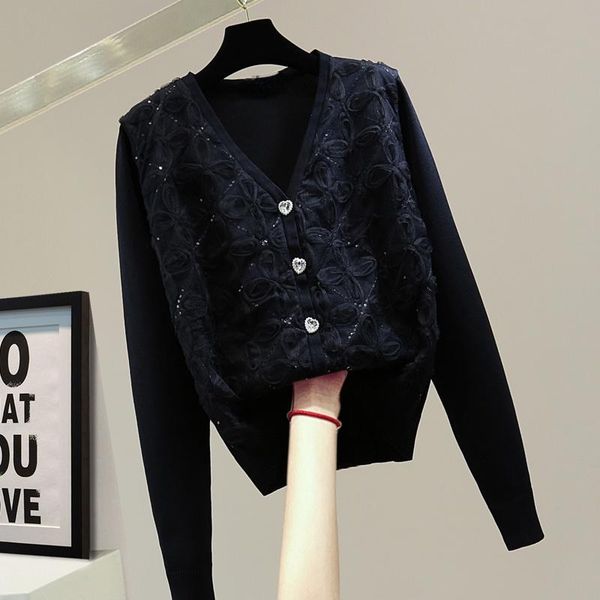 women's knits & tees cardigan for women mesh three-dimensional flower stitching long sleeve sweater 2021 autumn korean fashion sequined, White
women's knits & tees cardigan for women mesh three-dimensional flower stitching long sleeve sweater 2021 autumn korean fashion sequined, White