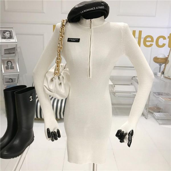 casual dresses half high collar zipper knitting dress woman autumn/winter niche design and slim, Black;gray
casual dresses half high collar zipper knitting dress woman autumn/winter niche design and slim, Black;gray