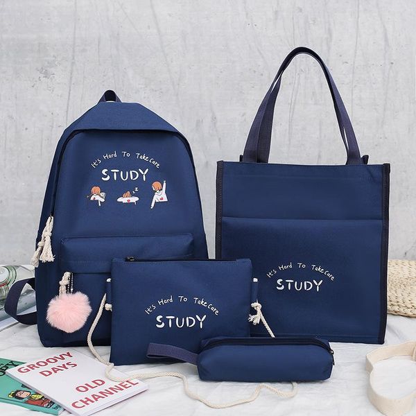 school bags 2021 4pcs/set canvas for teenage girls backpacks women bookbags college travel female rucksack
school bags 2021 4pcs/set canvas for teenage girls backpacks women bookbags college travel female rucksack