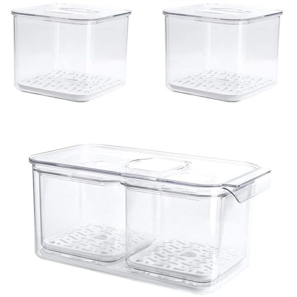 storage bottles & jars fridge food containers produce saver stackable refrigerator organizer bins with removable drain tray 3 pack
storage bottles & jars fridge food containers produce saver stackable refrigerator organizer bins with removable drain tray 3 pack