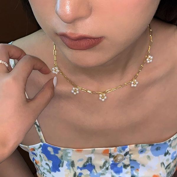 chains special-interest design freshwater pearl small flower necklace for women personalized all-match clavicle chain accessories, Silver
chains special-interest design freshwater pearl small flower necklace for women personalized all-match clavicle chain accessories, Silver