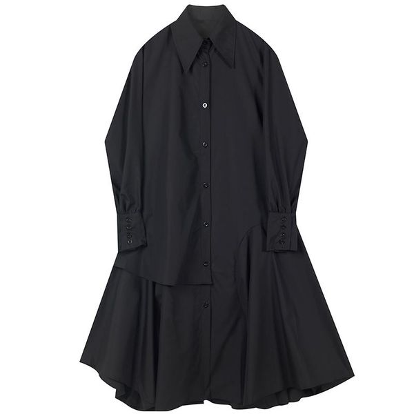 casual dresses black full irregular patchwork streetwear turn down collar shirt loose a-line long for women u832, Black;gray
casual dresses black full irregular patchwork streetwear turn down collar shirt loose a-line long for women u832, Black;gray