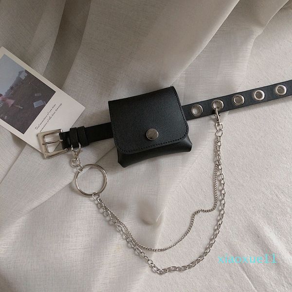 belt skirt chainl waist bag women's punk style trouser cut out hip hop bf, Black;brown 
belt skirt chainl waist bag women's punk style trouser cut out hip hop bf, Black;brown