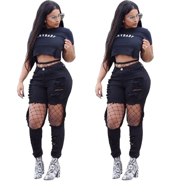fashion new women skinny ripped fishnet jeans summer girls streetwear casual high waistline elastic butt-lift pencil pants trousers, Blue
fashion new women skinny ripped fishnet jeans summer girls streetwear casual high waistline elastic butt-lift pencil pants trousers, Blue