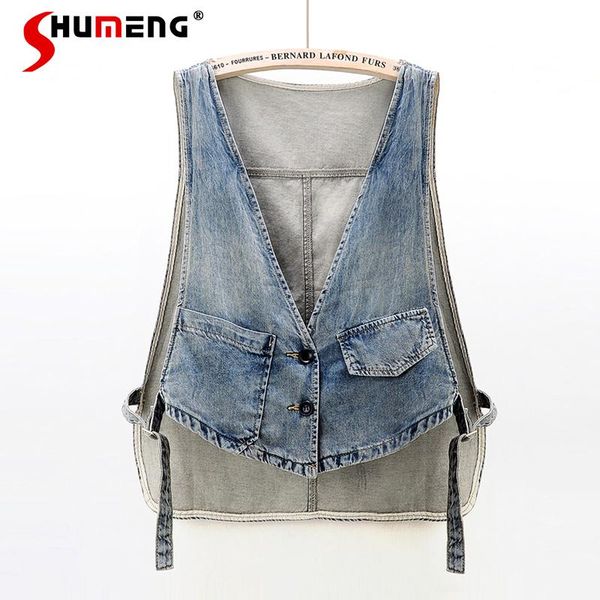 women's vests retro boyfriend style v-neck denim vest korean fashion 2021 summer thin sleeveless single-breasted short waistcoat, Black;white
women's vests retro boyfriend style v-neck denim vest korean fashion 2021 summer thin sleeveless single-breasted short waistcoat, Black;white