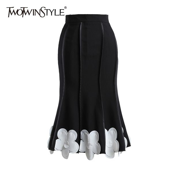 twotwinstyle bodycon patchwork appliques skirt for women high waist hit color slim midi skirts female fashion new clothing 210428, Black
twotwinstyle bodycon patchwork appliques skirt for women high waist hit color slim midi skirts female fashion new clothing 210428, Black