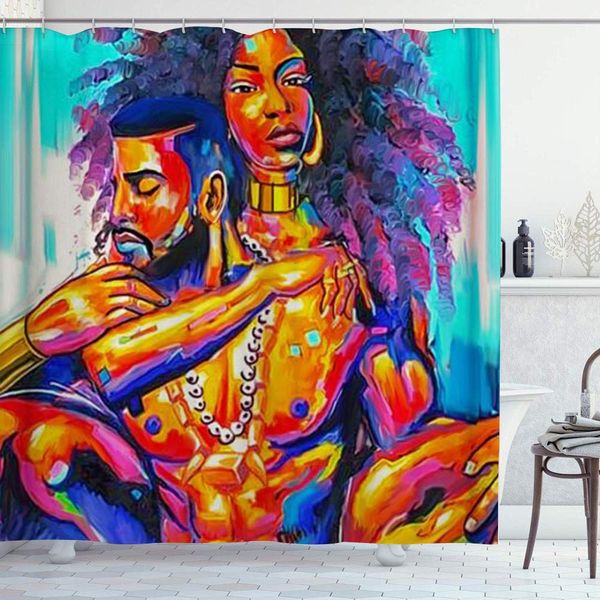 shower curtain set with 12 hooks,couple oil painting afro,machine washable,72" x 72"
shower curtain set with 12 hooks,couple oil painting afro,machine washable,72" x 72"