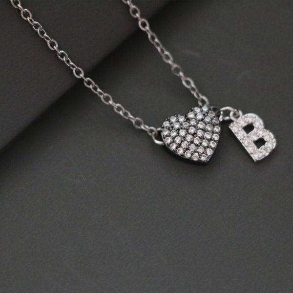 pendant necklaces simple cute zircon black heart letter necklace trendy mirco pave cz abc alphabet name charm steel chain choker jewelry, Silver
pendant necklaces simple cute zircon black heart letter necklace trendy mirco pave cz abc alphabet name charm steel chain choker jewelry, Silver