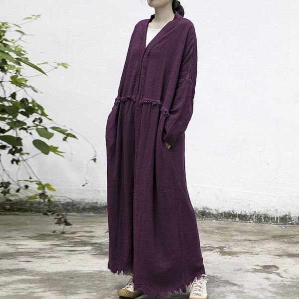 johnature autumn winter 2021 cotton linen retro v-neck long sleeve cardigan windswear loose leisure women fashion coats women's trench, Tan;black
johnature autumn winter 2021 cotton linen retro v-neck long sleeve cardigan windswear loose leisure women fashion coats women's trench, Tan;black