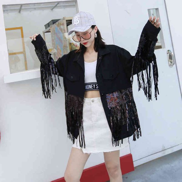 autumn fashion punk black sequins jacket beading tassels women outerwear jeans coat cool streetwear white denim jackets female, Black;brown
autumn fashion punk black sequins jacket beading tassels women outerwear jeans coat cool streetwear white denim jackets female, Black;brown