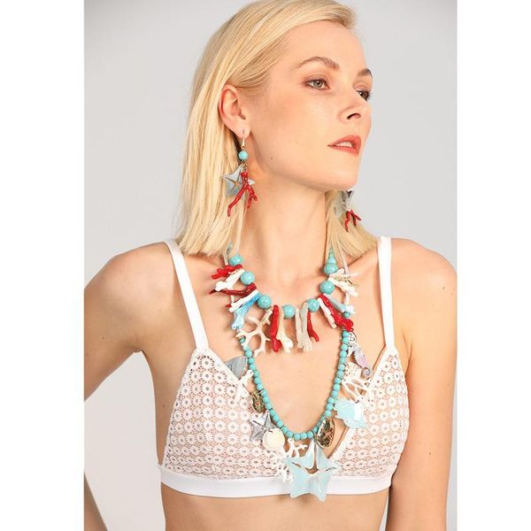 earrings & necklace european and american acrylic women's bohemian seashell star coral beach set, Silver
earrings & necklace european and american acrylic women's bohemian seashell star coral beach set, Silver