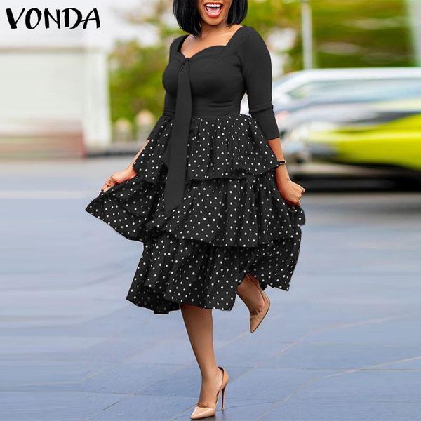 casual dresses 2021 vonda vintage polka dot print dress women summer party pleated long sleeve square neck bohemain vestidos, Black;gray
casual dresses 2021 vonda vintage polka dot print dress women summer party pleated long sleeve square neck bohemain vestidos, Black;gray