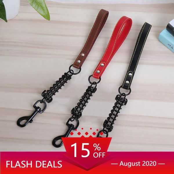 dog collars & leashes short chain leash explosion proof large lead pu leather handle big spring buffer black metal pet traction
dog collars & leashes short chain leash explosion proof large lead pu leather handle big spring buffer black metal pet traction