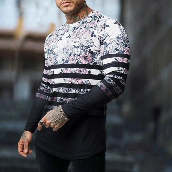 men's t-shirts striped flowers oversized t shirt autumn slim casual graphic shirts o neck printed long sleeve clothing, White;black
men's t-shirts striped flowers oversized t shirt autumn slim casual graphic shirts o neck printed long sleeve clothing, White;black