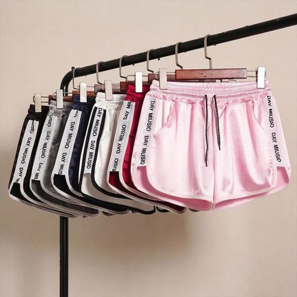 high waist summer sports pants women short fashion silky casual loose female wide leg shorts, White;black
high waist summer sports pants women short fashion silky casual loose female wide leg shorts, White;black