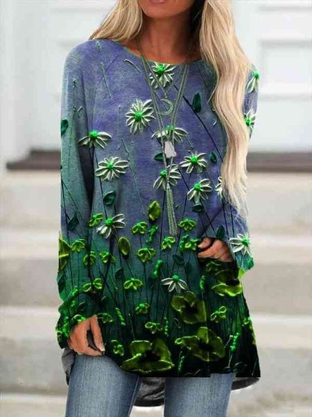 spring summer gradient floral print women blouse shirt long sleeves casual loose streetwear elegant party pullover, White
spring summer gradient floral print women blouse shirt long sleeves casual loose streetwear elegant party pullover, White