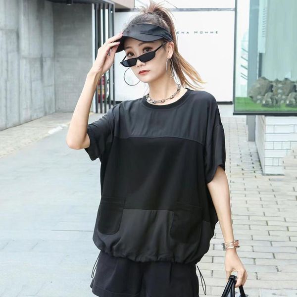 women's blouses & shirts 2021 summer fashion loose casual solid color simplicity round neck t-shirt pocket drawstring japanese style, White
women's blouses & shirts 2021 summer fashion loose casual solid color simplicity round neck t-shirt pocket drawstring japanese style, White