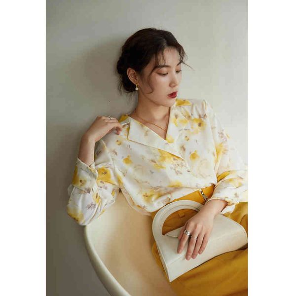 women's blouses & shirts dushu office lady loose printing and dyeing casual straight suit collar shirt fall french temperament sidr, White
women's blouses & shirts dushu office lady loose printing and dyeing casual straight suit collar shirt fall french temperament sidr, White