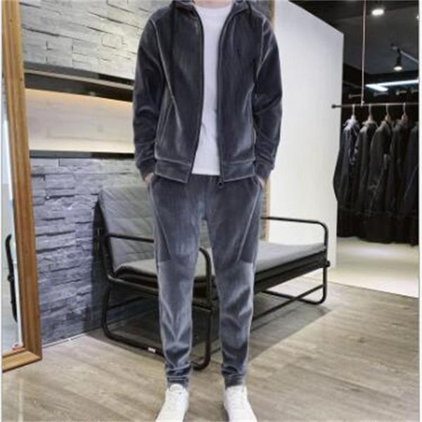 men's tracksuits autumn and winter men's sportswear hoodie zipper jacket + casual pants., Gray
men's tracksuits autumn and winter men's sportswear hoodie zipper jacket + casual pants., Gray