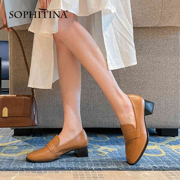 sophitina classic loafers female round toe deep mouth square heel cow leather shoes solid color retro daily women's shoes ao264 210513, Black
sophitina classic loafers female round toe deep mouth square heel cow leather shoes solid color retro daily women's shoes ao264 210513, Black