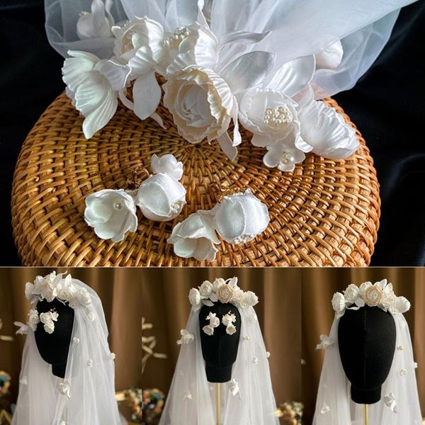 bridal veils french style vintage bride wedding veil with dangle earrings artificial rose flower bud hair jewelry headpiece party prom, Black
bridal veils french style vintage bride wedding veil with dangle earrings artificial rose flower bud hair jewelry headpiece party prom, Black