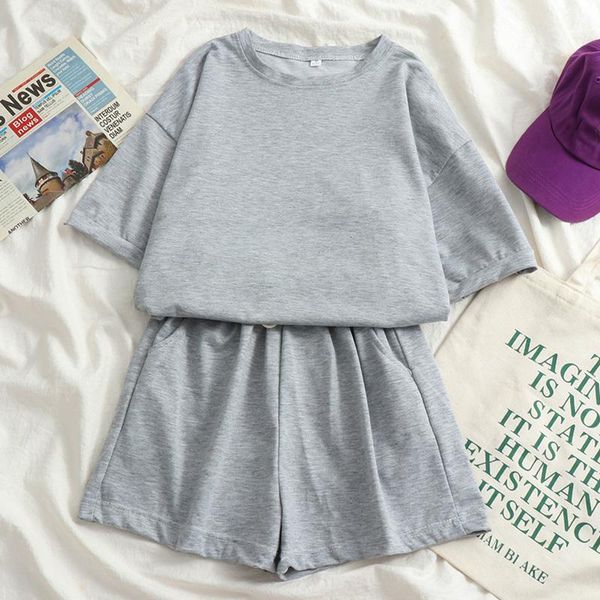 women's tracksuits summer cotton shorts sets women casual two pieces sset hort sleeve t shirts and high waist short pants solid outfits, Gray
women's tracksuits summer cotton shorts sets women casual two pieces sset hort sleeve t shirts and high waist short pants solid outfits, Gray