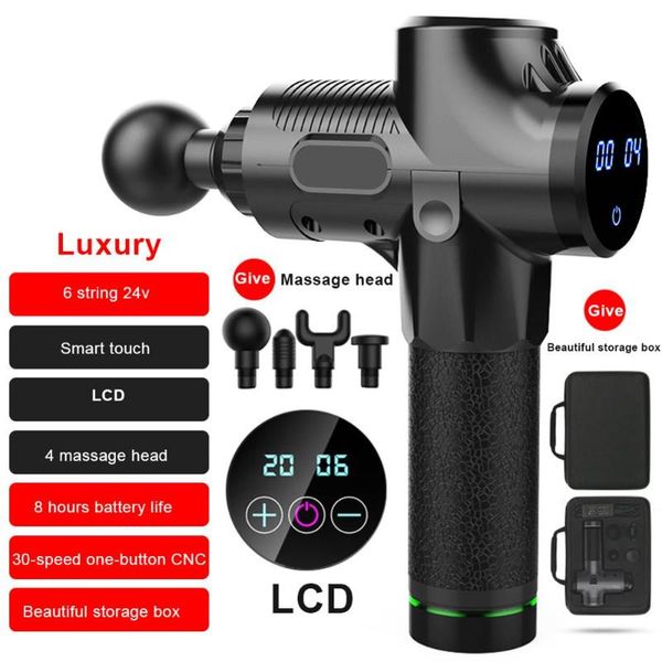 gears lcd touch screen high frequency massage gun muscle relax body relaxation electric massager with portable bag 6 heads accessories
gears lcd touch screen high frequency massage gun muscle relax body relaxation electric massager with portable bag 6 heads accessories