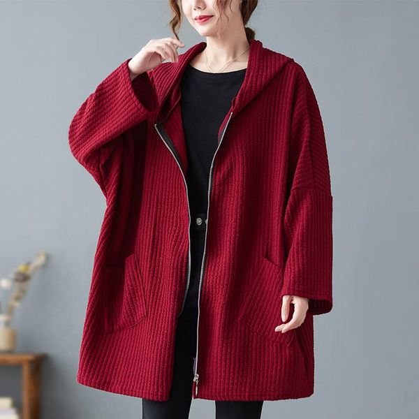 women's jackets knitted sweater outwear coats 2021 arrival korea style hooded zipper street fashion women casual autumn spring, Black;brown
women's jackets knitted sweater outwear coats 2021 arrival korea style hooded zipper street fashion women casual autumn spring, Black;brown