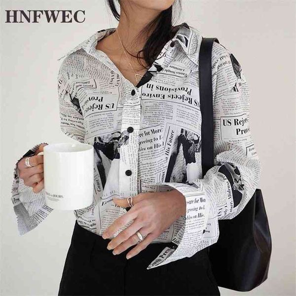 wkoud clothes / new fashion long sleeve black white letter newspaper print loose casual shirt women's blouse z273 210401
wkoud clothes / new fashion long sleeve black white letter newspaper print loose casual shirt women's blouse z273 210401