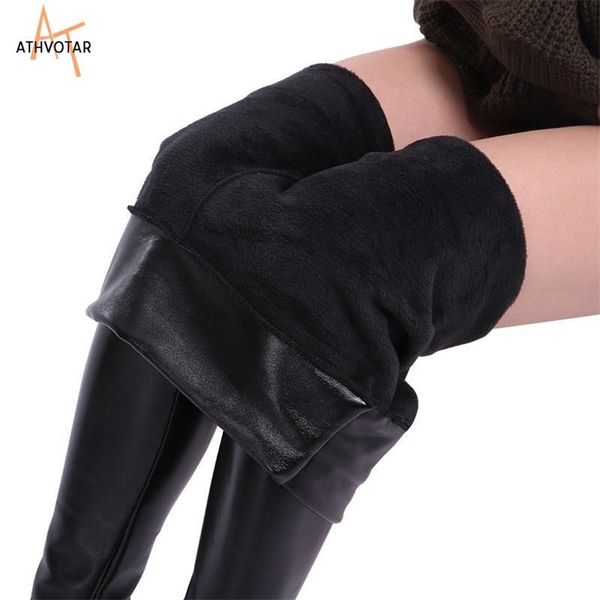 athvotar winter leather leggings velvet black legging for women warm thick cold-resistant pants xs-2xl 211218
athvotar winter leather leggings velvet black legging for women warm thick cold-resistant pants xs-2xl 211218