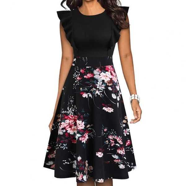 casual dresses floral print flowy hem tunic dress women flared sleeve o neck a-line midi workwear summer women's 2021 vestidos, Black;gray
casual dresses floral print flowy hem tunic dress women flared sleeve o neck a-line midi workwear summer women's 2021 vestidos, Black;gray