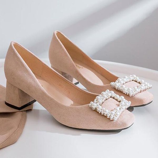 dress shoes high heel women square head shallow mouth single fashion buckle wind thick with ll417, Black
dress shoes high heel women square head shallow mouth single fashion buckle wind thick with ll417, Black