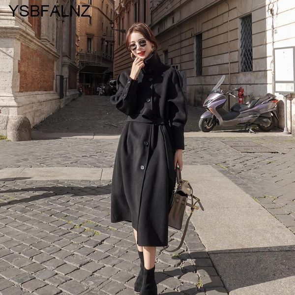 women's wool & blends abrigos womens woolen jackets 2021 winter loose long single-breasted fashion solid lapel imitation cashme, Black
women's wool & blends abrigos womens woolen jackets 2021 winter loose long single-breasted fashion solid lapel imitation cashme, Black