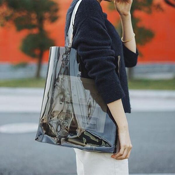 gift wrap casual style totes women pvc handbags transparent beach bags summer shopping ladies shoulder bag open handbag black blue
gift wrap casual style totes women pvc handbags transparent beach bags summer shopping ladies shoulder bag open handbag black blue