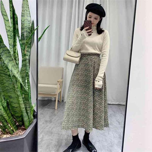 autumn & winter retro green floral high waist slim stretch women a-line skirt casual all-match long 210527, Black
autumn & winter retro green floral high waist slim stretch women a-line skirt casual all-match long 210527, Black