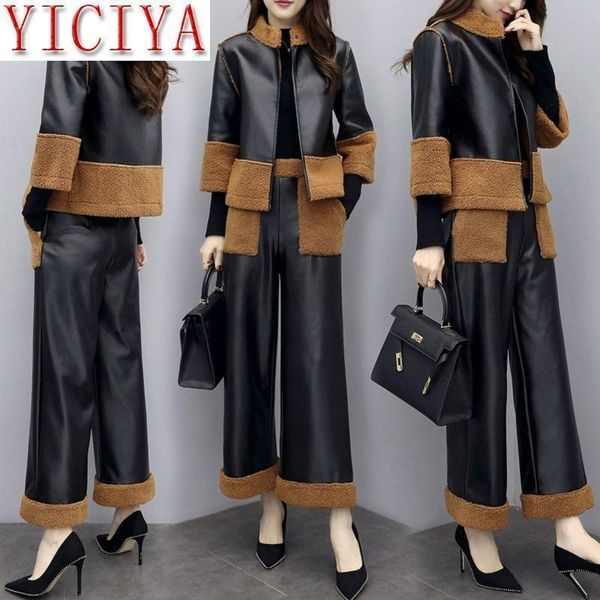 two piece dress pu suede 2 set women party outfits elegant winter fall warm 2piece jacket and pant suits plus size fashion clothing, White
two piece dress pu suede 2 set women party outfits elegant winter fall warm 2piece jacket and pant suits plus size fashion clothing, White