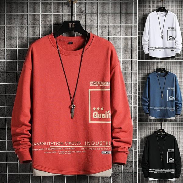 men's hoodies & sweatshirts lism long sleeve crewneck sweatshirt men hip hop hoodie o-neck street fashion clothing pullover casual, Black