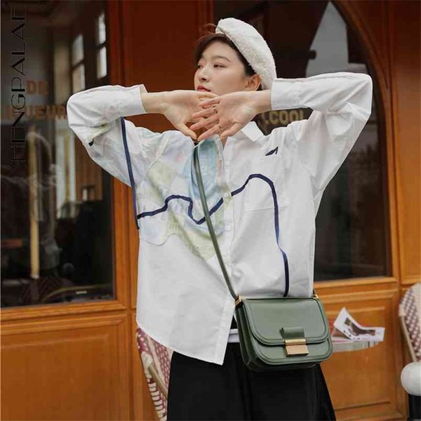 irregular patchwork blouse women's spring lepal printed oversize long sleeve single breasted shirt 5a1175 210427, White
irregular patchwork blouse women's spring lepal printed oversize long sleeve single breasted shirt 5a1175 210427, White