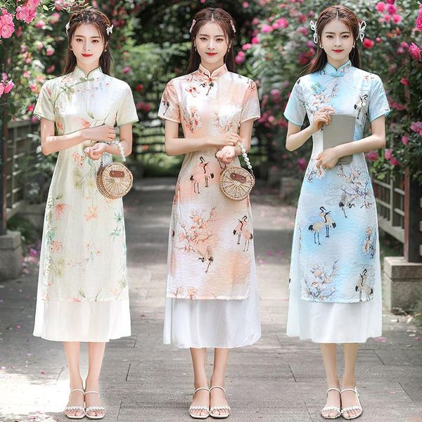 ethnic clothing chinese style dress for women girls traditional cheongsam 2021 long double deck daily young qipao, Red
ethnic clothing chinese style dress for women girls traditional cheongsam 2021 long double deck daily young qipao, Red