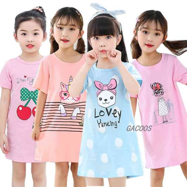girls clothes night gown cotton pajamas summer unicorn nightgown baby sleepwear cartoon children sleeping dress 210915, Blue;red
girls clothes night gown cotton pajamas summer unicorn nightgown baby sleepwear cartoon children sleeping dress 210915, Blue;red