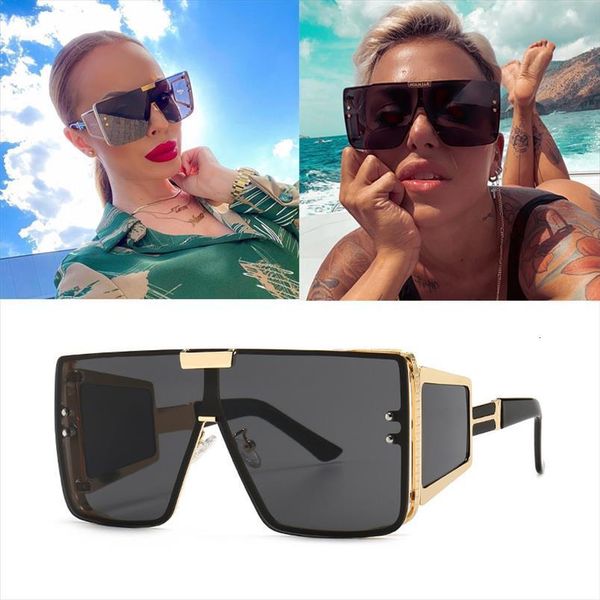 one piece flat retro oversized frame mens sunglasses fashion trend metal women aviation oculos de sol, White;black
one piece flat retro oversized frame mens sunglasses fashion trend metal women aviation oculos de sol, White;black