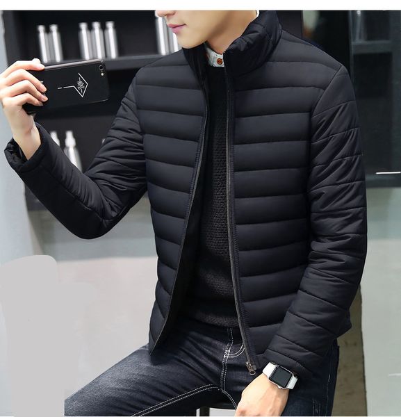 men's & faux leather stand collar winter warm designer casual jacket light outerwear fashion men clothing, Black
men's & faux leather stand collar winter warm designer casual jacket light outerwear fashion men clothing, Black