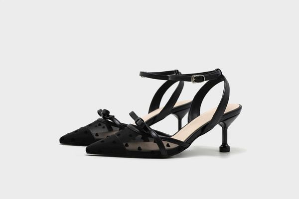 dress shoes thin heels pumps women pointed toe high heel work polka dot mesh vintage elegant shallow for party, Black
dress shoes thin heels pumps women pointed toe high heel work polka dot mesh vintage elegant shallow for party, Black