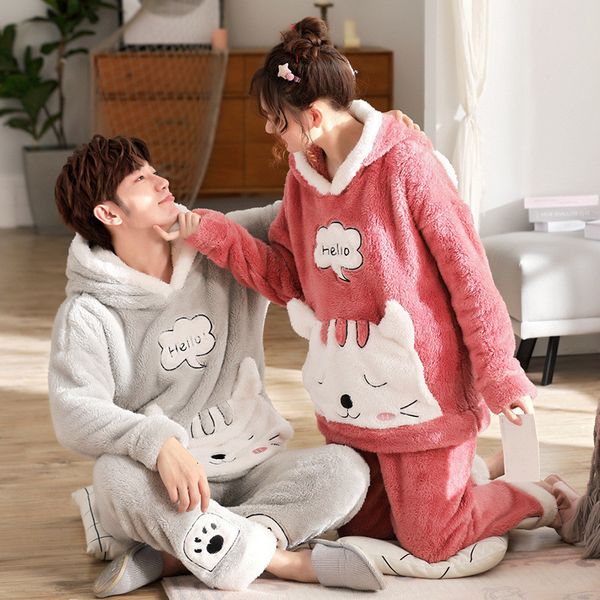 women's sleepwear couple pajama sets flannel winter pajamas for woman long sleeve full trousers cute warm thick homewear suit 0ffy, Black;red
women's sleepwear couple pajama sets flannel winter pajamas for woman long sleeve full trousers cute warm thick homewear suit 0ffy, Black;red