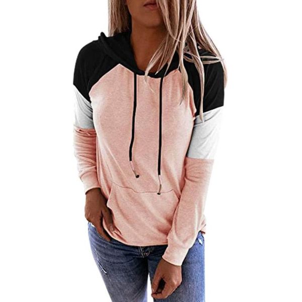 women casual autumn long sleeve drawstring hoodie sweatshirt stitching pullover o-neck 2021 ropa mujer women's hoodies & sweatshirts, Black
women casual autumn long sleeve drawstring hoodie sweatshirt stitching pullover o-neck 2021 ropa mujer women's hoodies & sweatshirts, Black