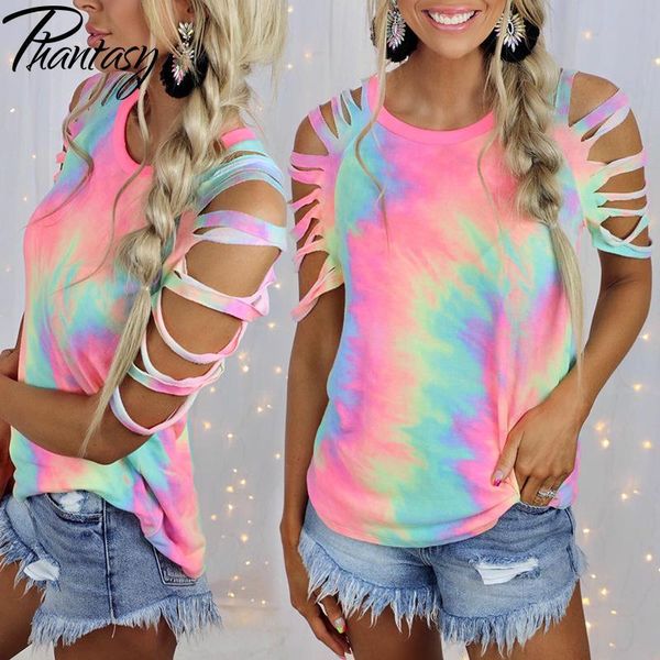 women's t-shirt phantasy 2021 summer tie-dye women fashion print short-sleeve strapless tees casual loose street plus size, White
women's t-shirt phantasy 2021 summer tie-dye women fashion print short-sleeve strapless tees casual loose street plus size, White