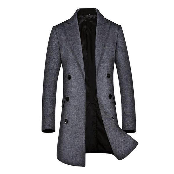 men's wool & blends men blend coat autumn double breasted windbreaker business casual solid coats male, Black
men's wool & blends men blend coat autumn double breasted windbreaker business casual solid coats male, Black