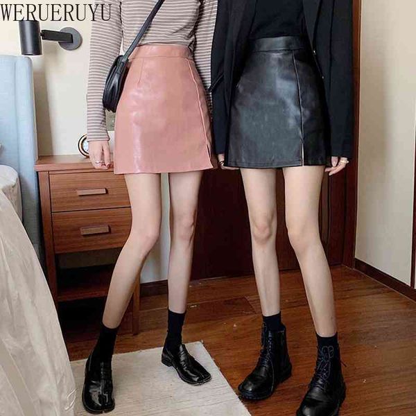 werueruyu black pu leather womens skirts autumn winter high street bodycon mini skirt female high waist skirt 210608
werueruyu black pu leather womens skirts autumn winter high street bodycon mini skirt female high waist skirt 210608