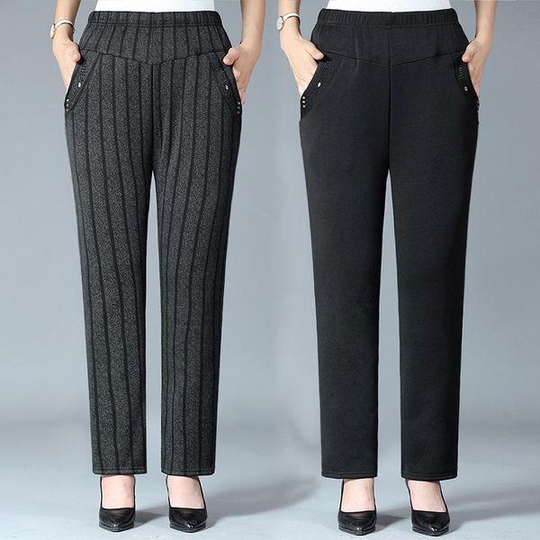 women's pants & capris plus size mother's straight trousers casual elastic high waist harem womens classical with stripes loose br, Black;white 
women's pants & capris plus size mother's straight trousers casual elastic high waist harem womens classical with stripes loose br, Black;white